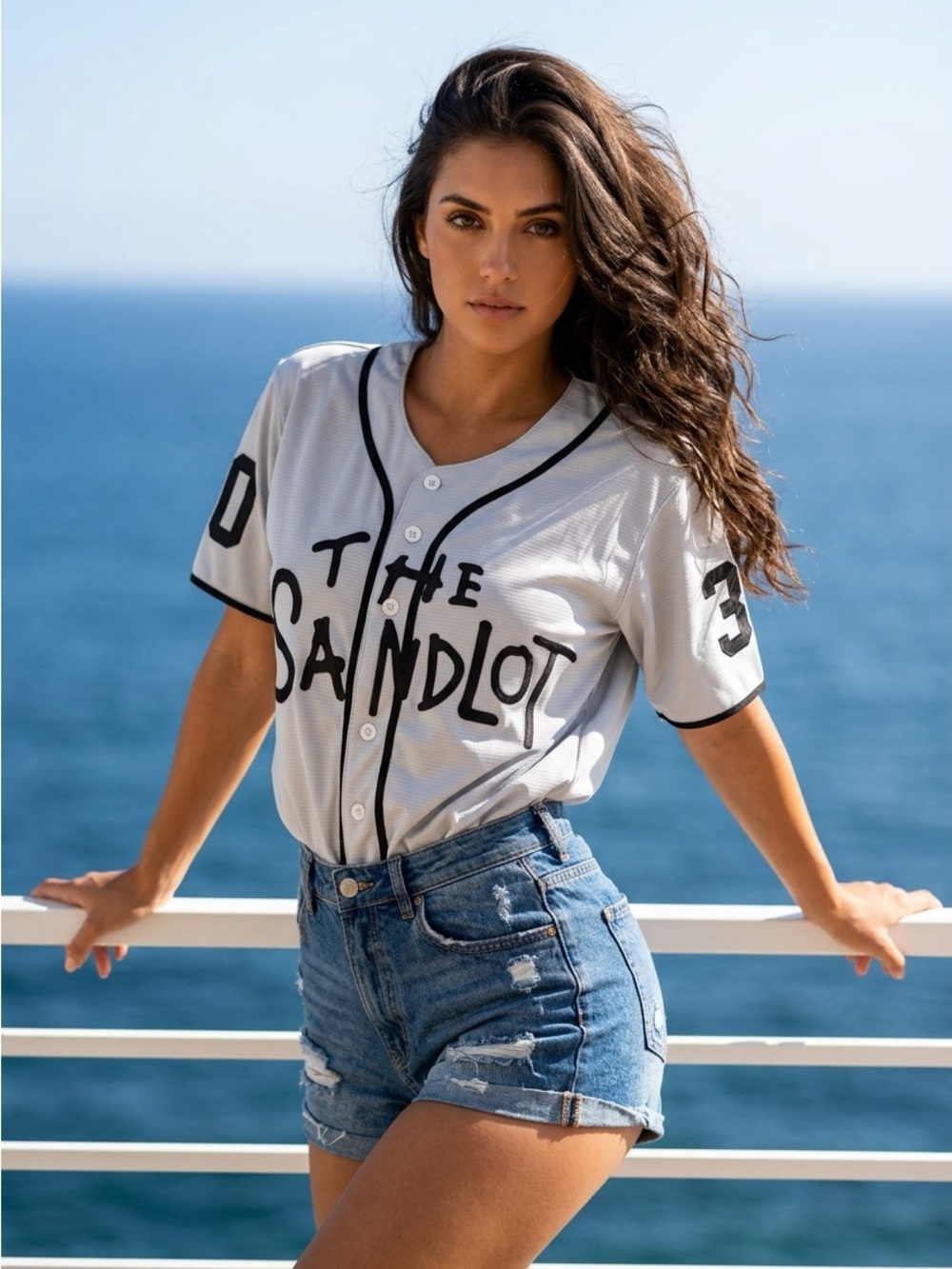 Source Unknown White and Black 'The Sandlot' Baseball Jersey